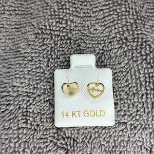 Planet Gold Heartbeat Earrings in Gold